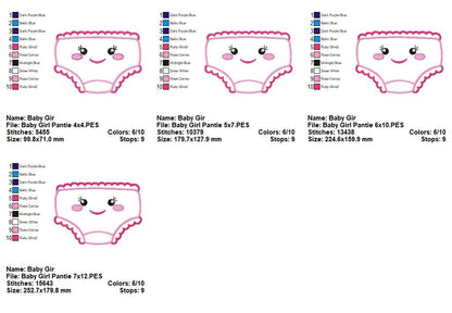 Little Giggles Underwear Duo - Appliqué - Machine Embroidery Design