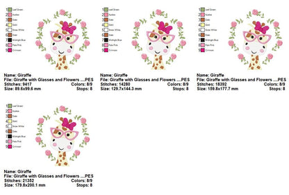 Fancy Giraffe Collection - Fill & Sketch Stitch - Machine Embroidery Design