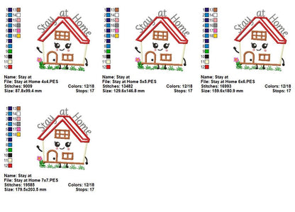 Stay at Home House – Appliqué – Machine Embroidery Design