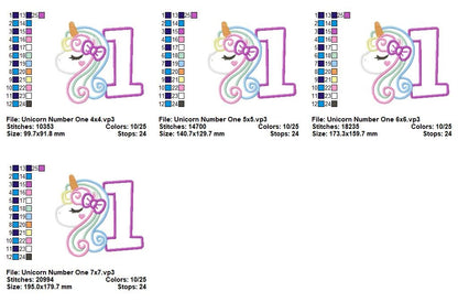 Dreamy Unicorn One - Applique - Machine Embroidery Design