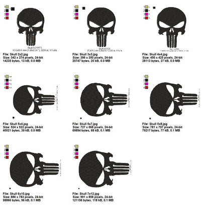 Tactical Skull - Fill Stitch - Machine Embroidery Design