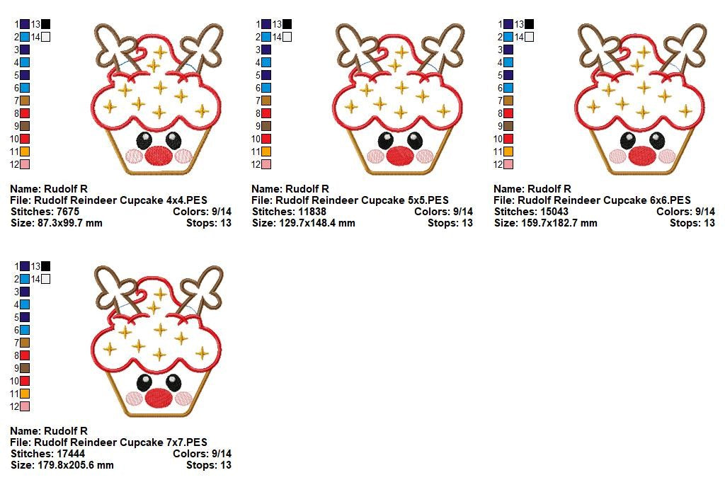 Christmas Cupcake Sweethearts Collection - Appliqué - Machine Embroidery Design