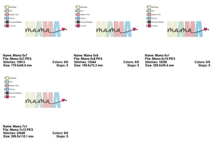 Mama - Sketch Stitch - Machine Embroidery Design