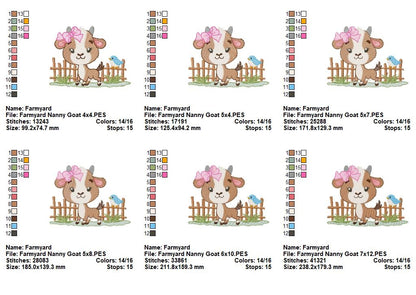 Farm Nanny Goat Cutie – Fill Stitch – Machine Embroidery Design