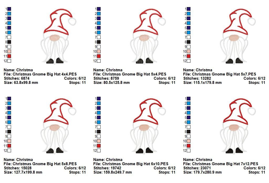 Christmas Gnome Collection - Fill, Sketch & Applique - Machine Embroidery Design