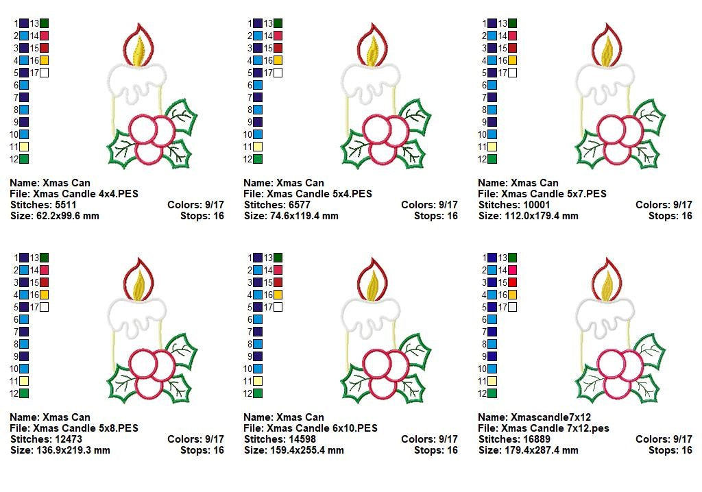 Cozy Christmas Candle - Appliqué - Machine Embroidery Design