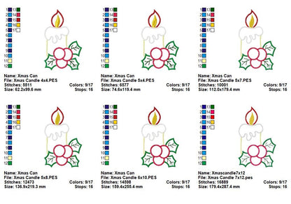 Cozy Christmas Candle - Appliqué - Machine Embroidery Design