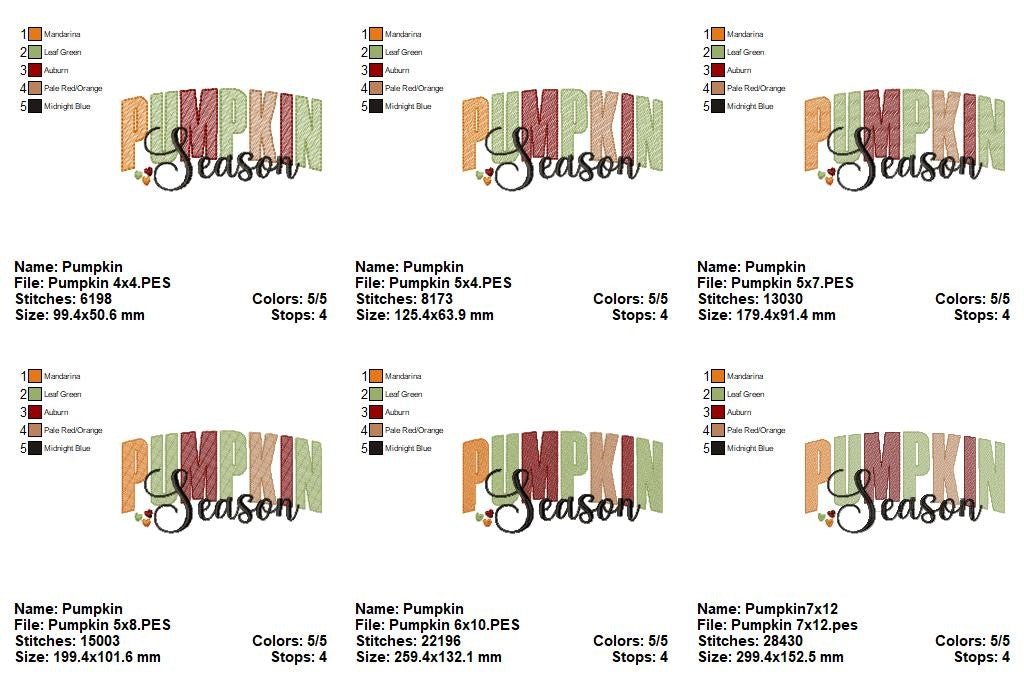 🍁 Fall Vibes Quote Set – Sketch Stitch – Machine Embroidery Design