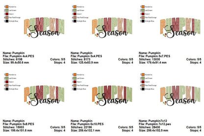 🍁 Fall Vibes Quote Set – Sketch Stitch – Machine Embroidery Design