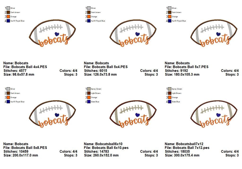 Bobcats Football Script - Satin Stitch – Machine Embroidery Design