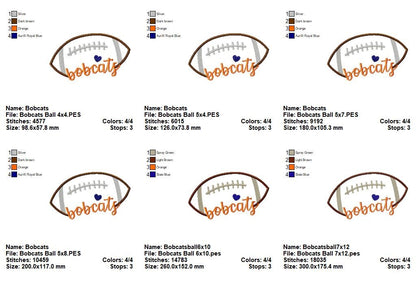 Bobcats Football Script - Satin Stitch – Machine Embroidery Design