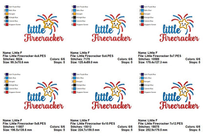 ⭐ Little Firecracker Star – Applique – Machine Embroidery Design