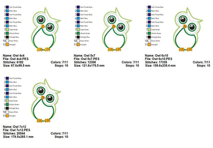 Sweet Forest Owl Applique – Appliqué - Machine Embroidery Design