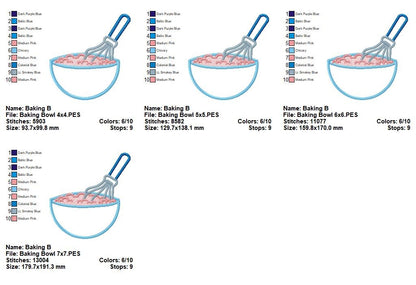 Sweet Baking Bowl - Appliqué - Machine Embroidery Design