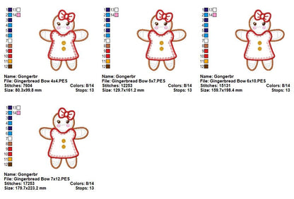 Gingerbread Sweetheart - Appliqué - Machine Embroidery Design