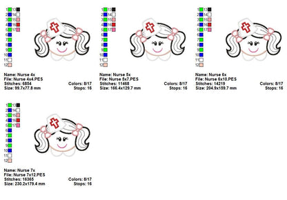 Sweet Nurse Girl - Appliqué – Machine Embroidery Design