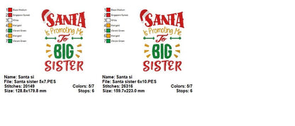 Santa's Big Sibling Surprise - Fill Stitch - Machine Embroidery Design