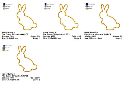 Bunny Silhouette – Appliqué – Machine Embroidery Design