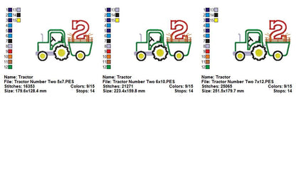 Tractor Number Two - Appliqué – Machine Embroidery Design