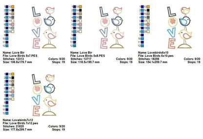 Love Birds Appliqué – Machine Embroidery Design