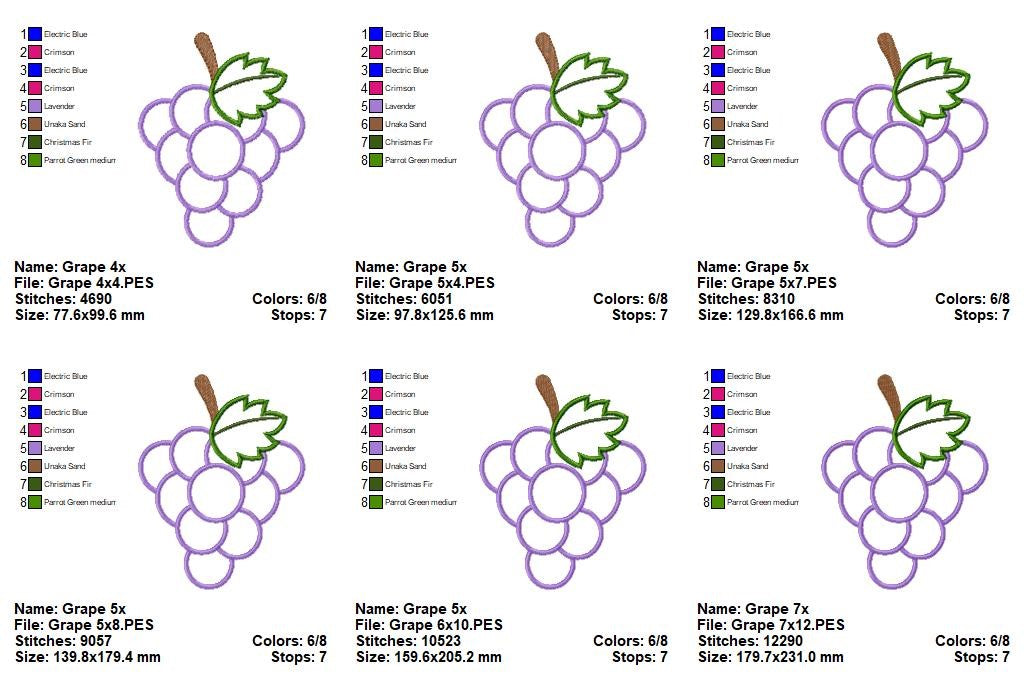 Sweet Grapes - Appliqué – Machine Embroidery Design