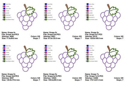 Sweet Grapes - Appliqué – Machine Embroidery Design