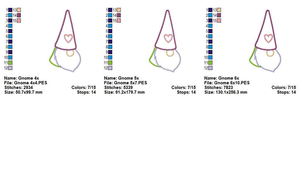 Cute Gnome - Appliqué – Machine Embroidery Design