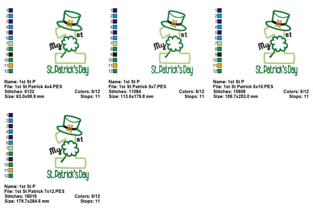 My First St Patrick’s Day - Appliqué - Machine Embroidery Design