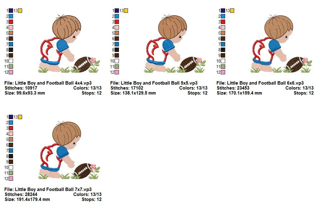 Little Football Buddy - Appliqué - Machine Embroidery Design