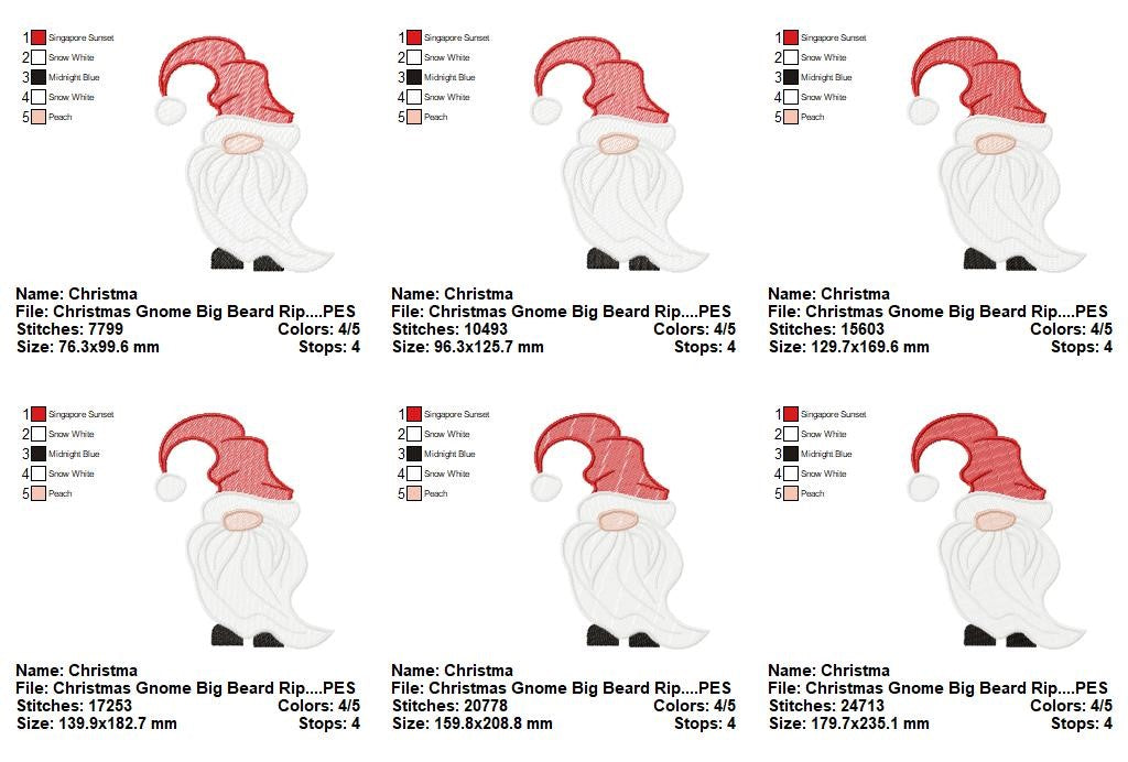 Christmas Gnome Collection - Fill, Sketch & Applique - Machine Embroidery Design