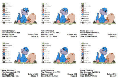 Baby Dino and Egg 🦕 – Fill Stitch - Machine Embroidery Design