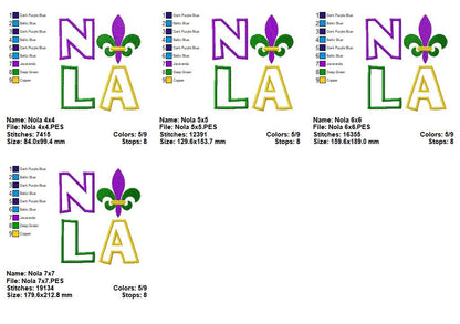 NOLA Fleur de Lis Letters – Appliqué – Machine Embroidery Design