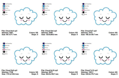 Sleepy Sky Friends - Appliqué - Machine Embroidery Design
