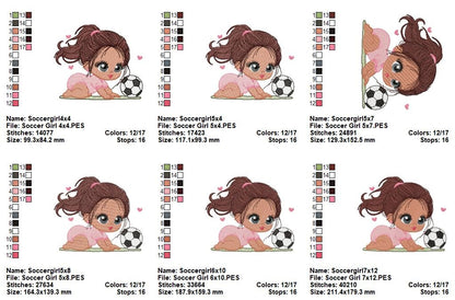 Soccer Girl Baby – Fill Stitch – Machine Embroidery Design