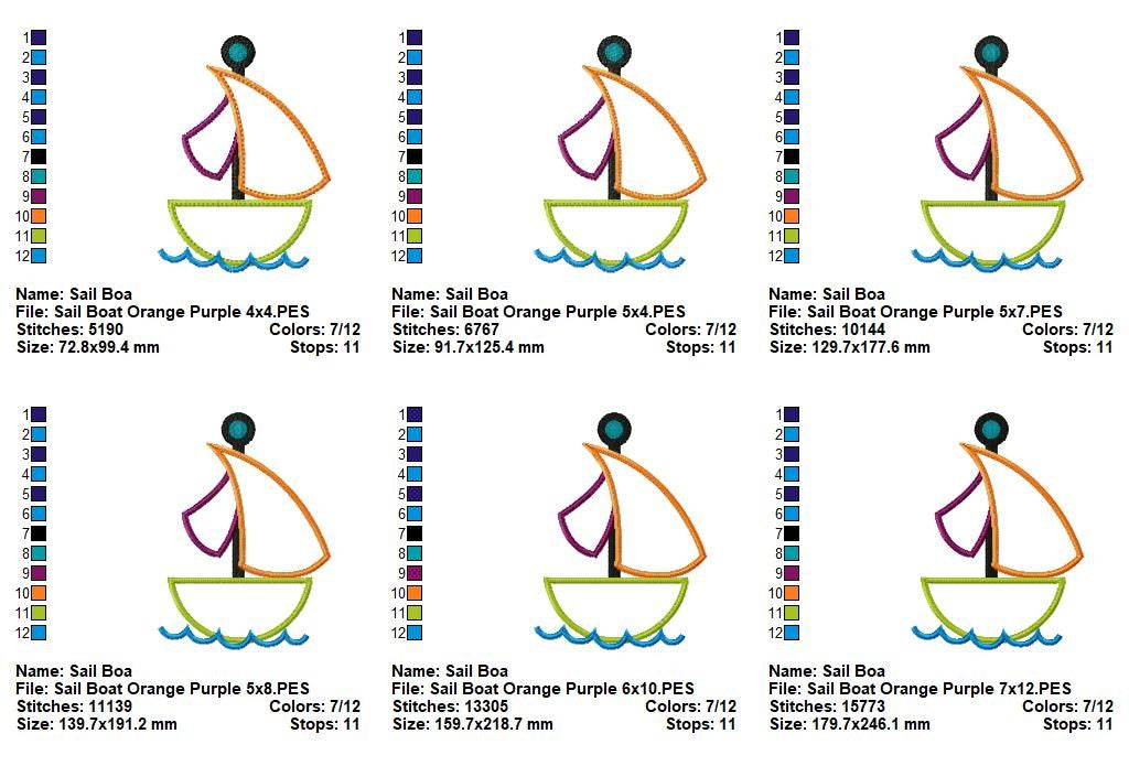 Sweet Nautical Boats Appliqué Bundle – Appliqué – Machine Embroidery Design