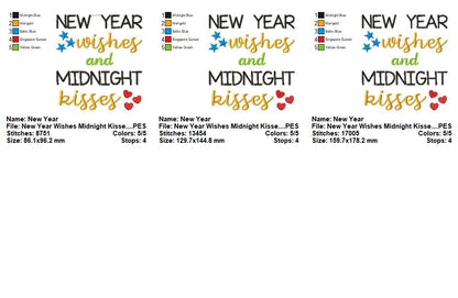 Midnight Kisses - Satin Stitch - Machine Embroidery Design