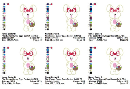 Easter Bunny with Basket – Appliqué – Machine Embroidery Design