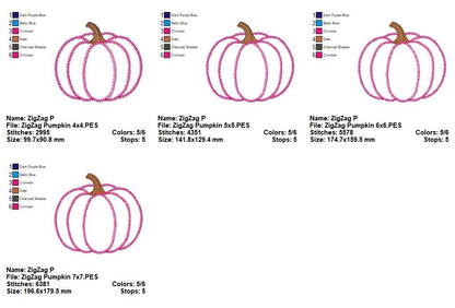 Pumpkin Applique Design - Zigzag Stitch - Machine Embroidery