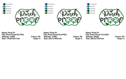 Pinch Proof Shamrock - Appliqué - Machine Embroidery Design