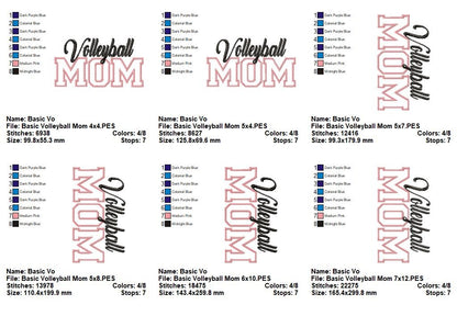 Volleyball Mom Varsity - Appliqué - Machine Embroidery Design