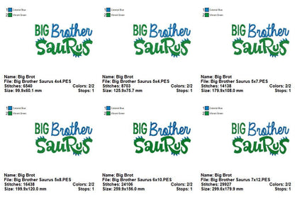 Big Brother Saurus – Fill Stitch – Machine Embroidery Design