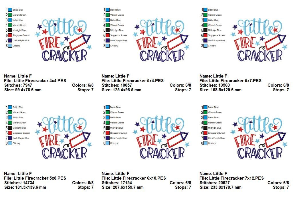 Little Firecracker - Applique - Machine Embroidery Design
