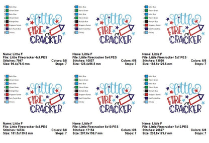 Little Firecracker - Applique - Machine Embroidery Design