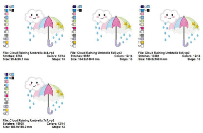 Rainy Day Friends - Appliqué - Machine Embroidery Design