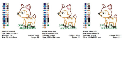 Sweet Baby Fawn - Appliqué - Machine Embroidery Design
