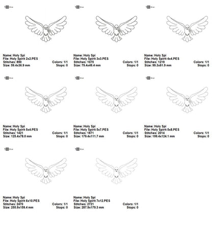 Holy Spirit - Redwork Stitch - Machine Embroidery Design