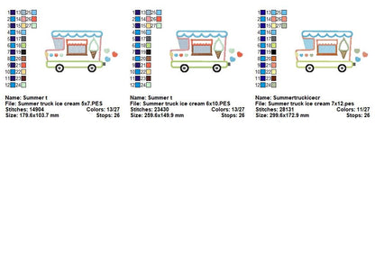 Sweet Ice Cream Truck - Appliqué – Machine Embroidery Design