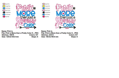 Pink Is More Than a Pretty Color – Appliqué – Machine Embroidery Design