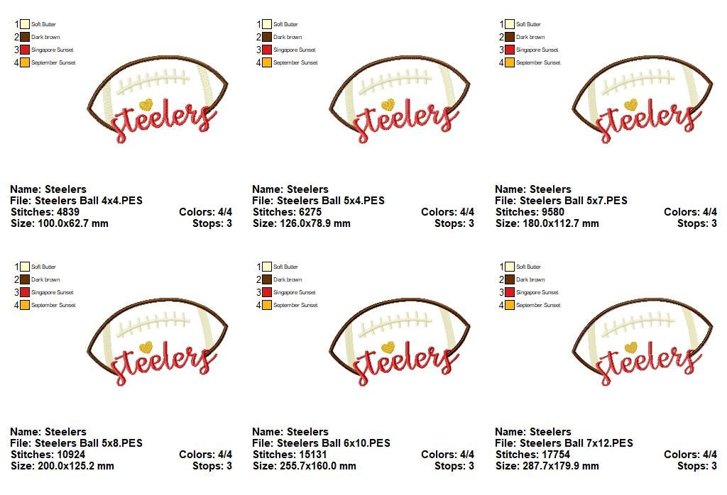 Steelers – Satin Stitch – Machine Embroidery Design