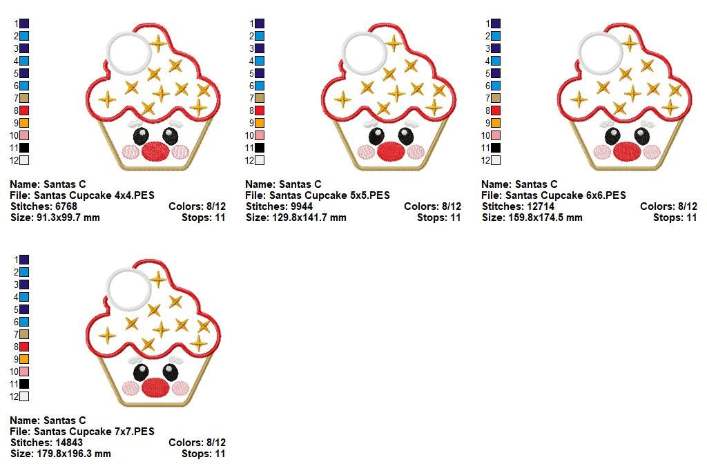 Christmas Cupcake Sweethearts Collection - Appliqué - Machine Embroidery Design